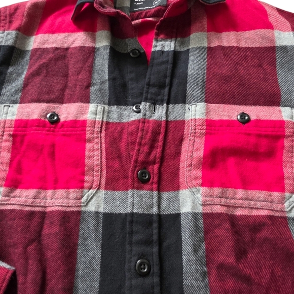 Express Men's Flannel, Red/Gray/Black Plaid, Size XSmall - Picture 3 of 5